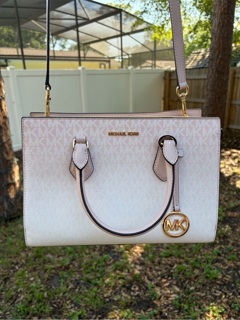 Michael Kors Blush Pink Ombré Logo Satchel